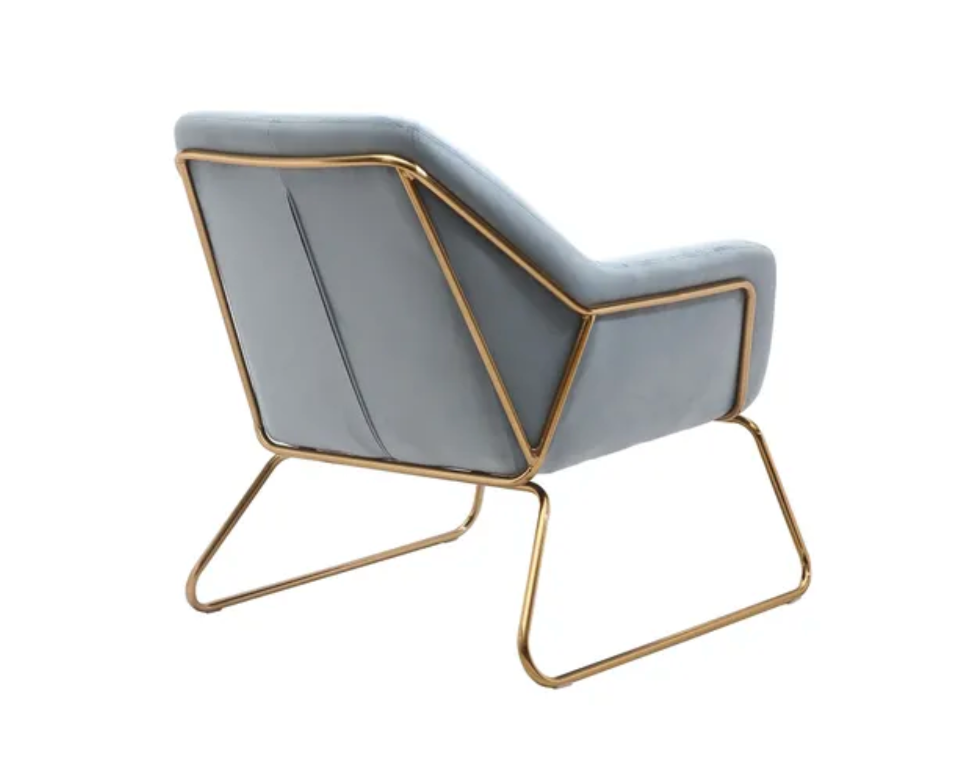 Light blue armchair with gold legs 76 × 79 × 60 cm