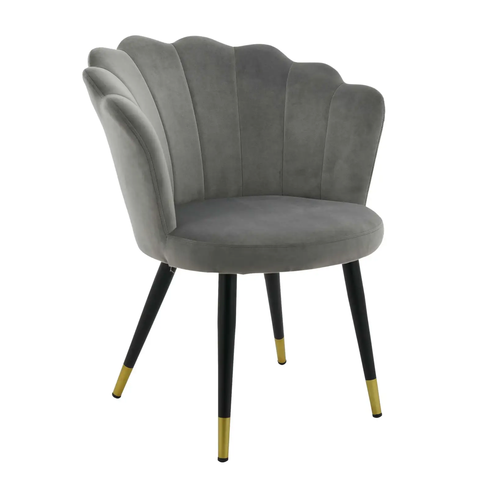 Gray velor dining chair 68.5 x 67.5 x 46.5 cm