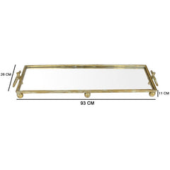 Gold mirror tray 93x26x11cm