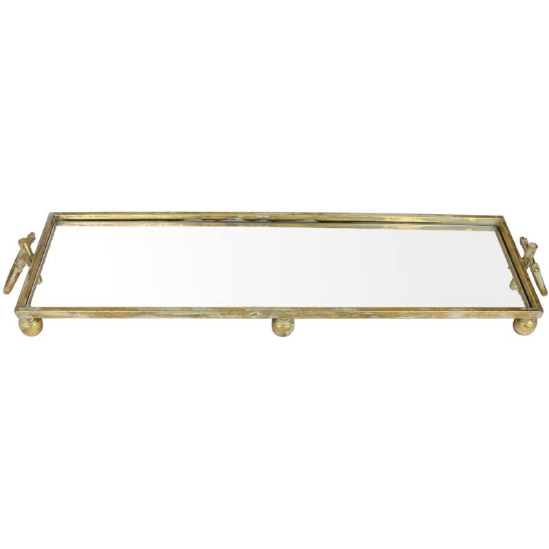 Gold mirror tray 93x26x11cm