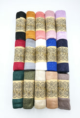 Satin scarf with floral motif