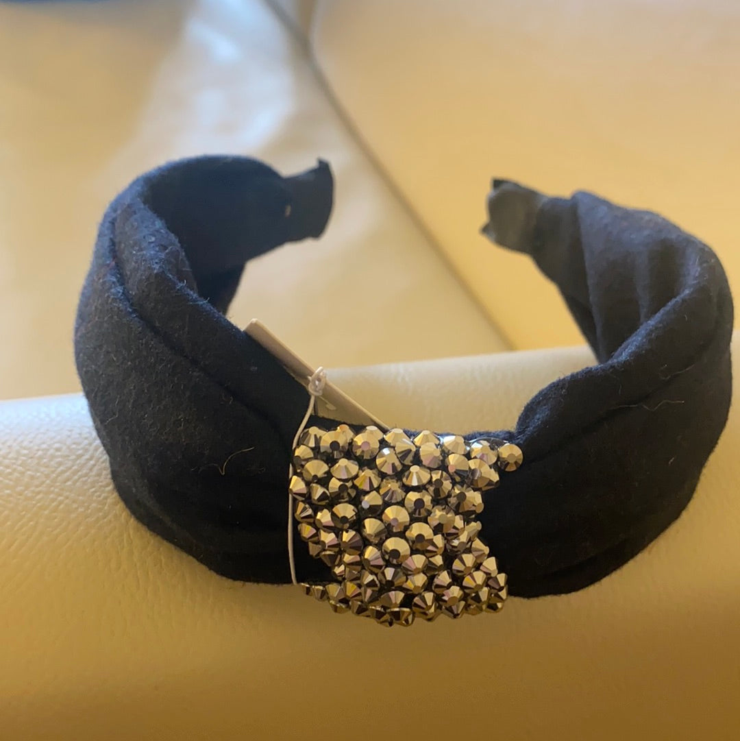 Navy headband with bling