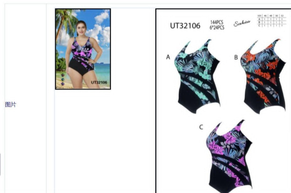 Swimsuit with Hawaiian flowers