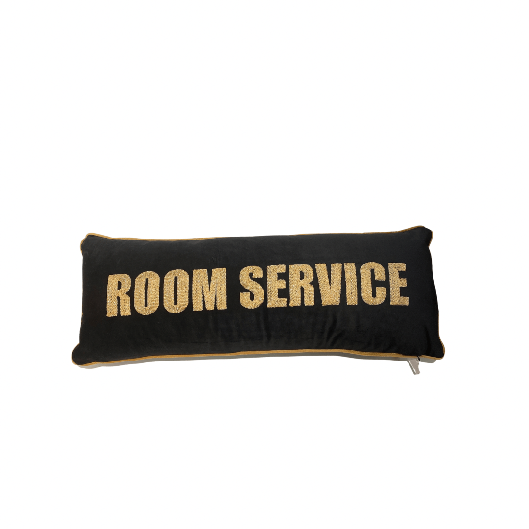 Cushion Room Service Velvet Black 3