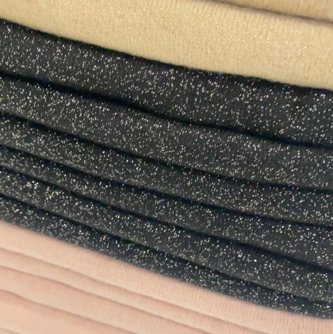 Cashmere stole with glitter black