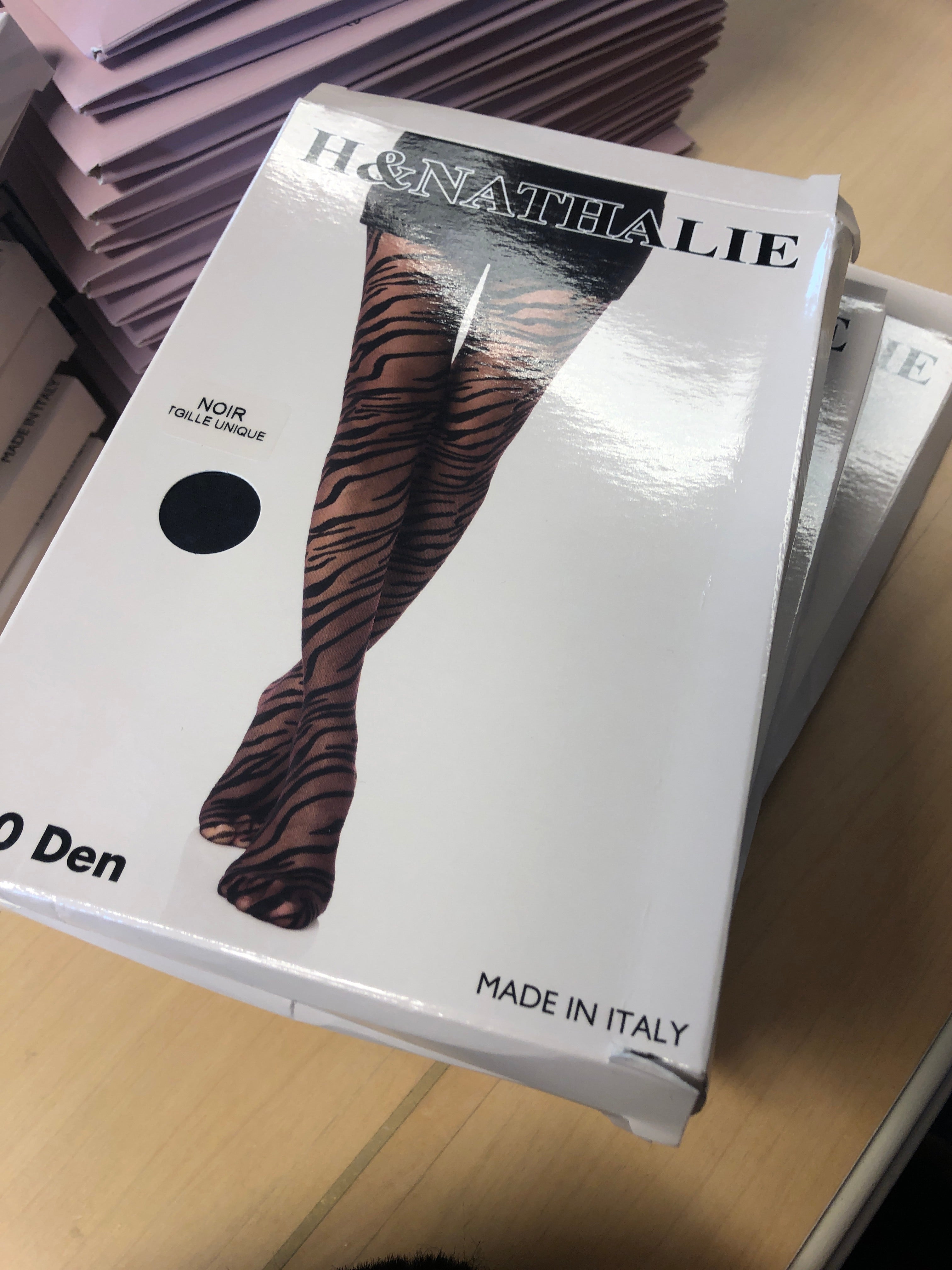 Agnese - Nylon Stockings With Zebra Black