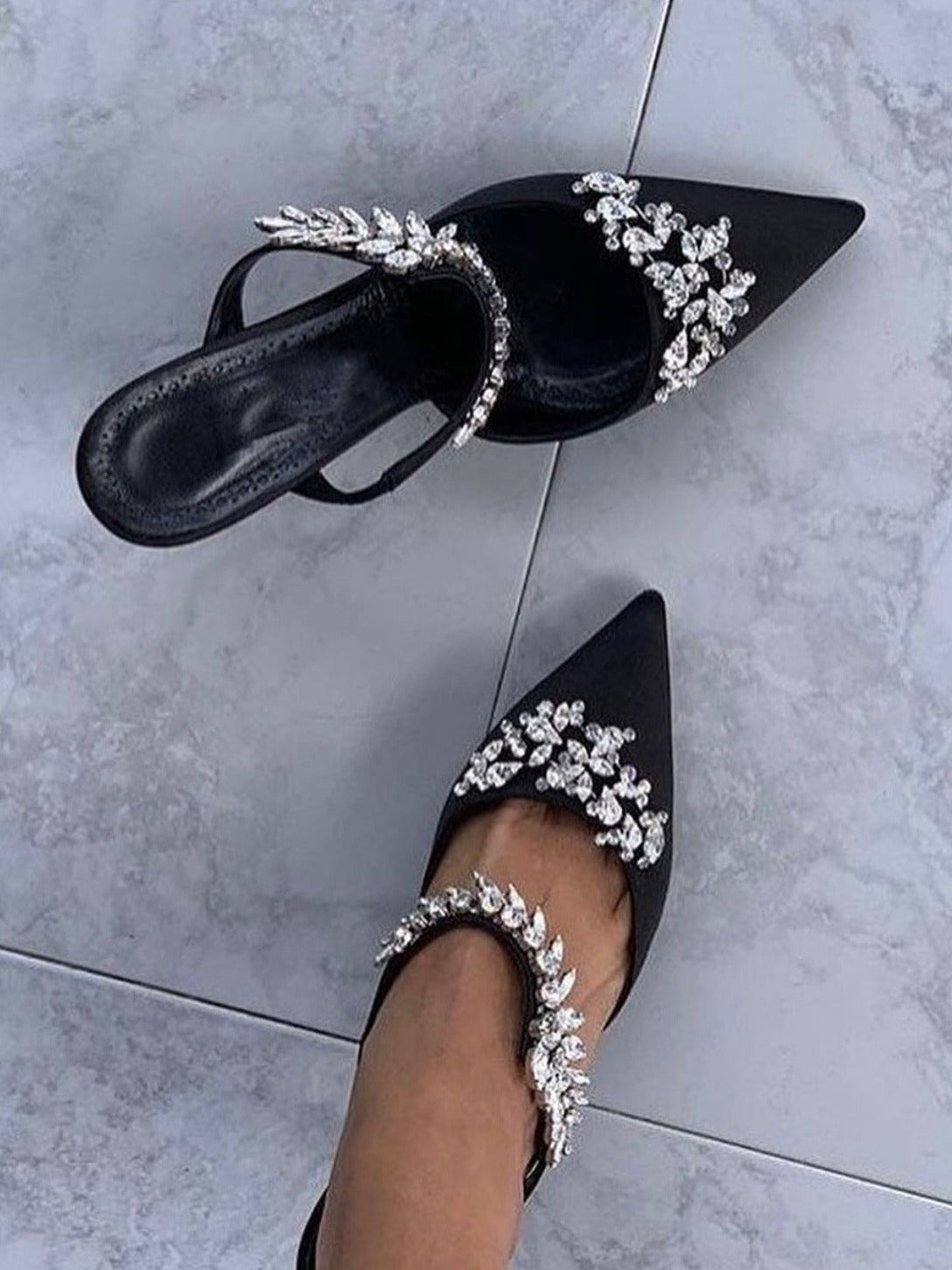 Stilettos with bling and point