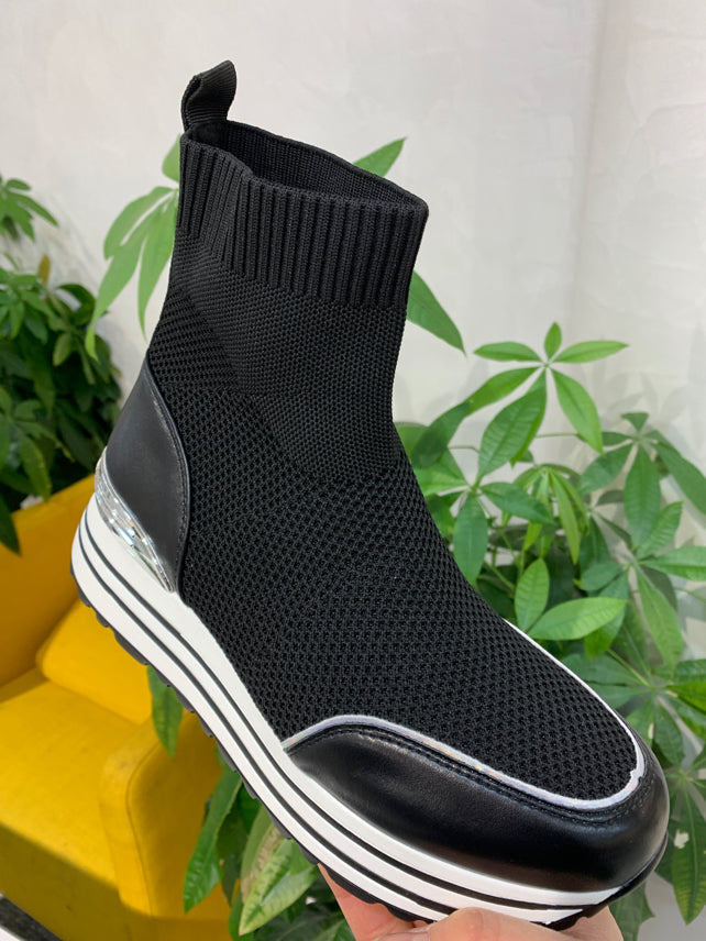 Sock boot sneakers with platform