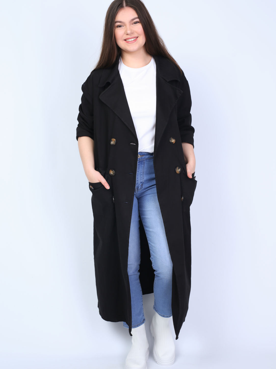 Long coat with buttons