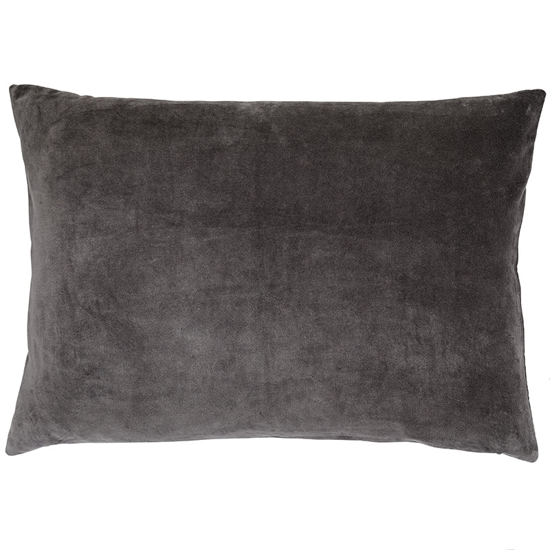 GRAY VELVET CUSHION 50 X 70 CM