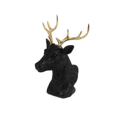 Reindeer black with gold 16x13xh21cm