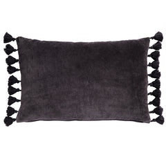 GRAY VELVET TASSEL CUSHION 40 X 60 CM