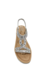 Crown 1 - Sandals with soft bottom bling silver