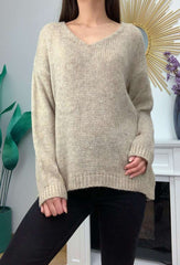 Classic knit jumper with v-neck