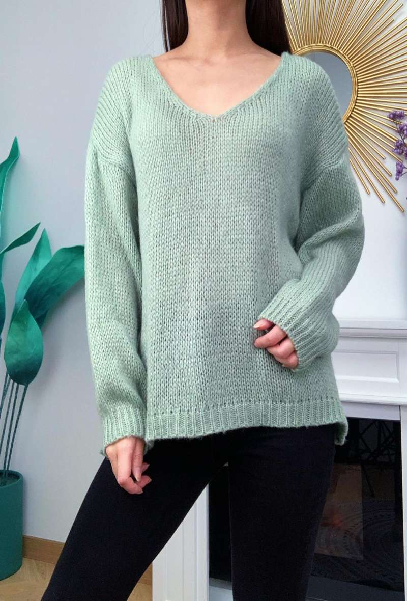 Classic knit jumper with v-neck