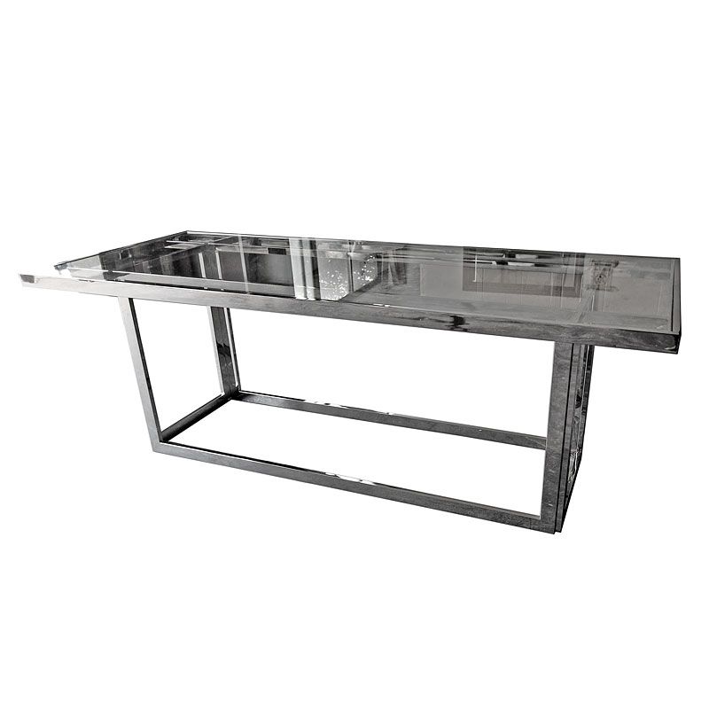 Table 220x90x77cm Clear Glass