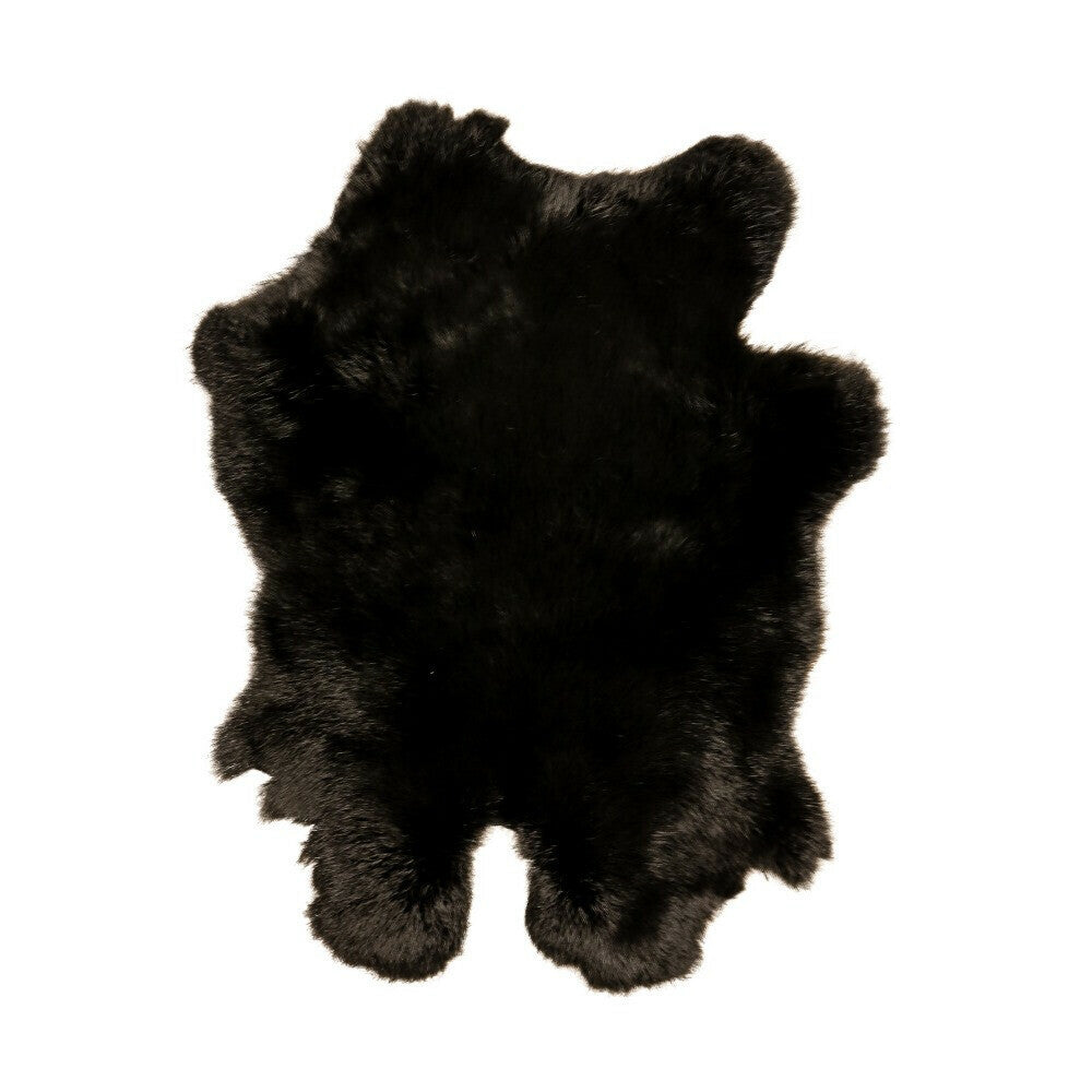 Black rabbit skin for decoration 40x30x2cm