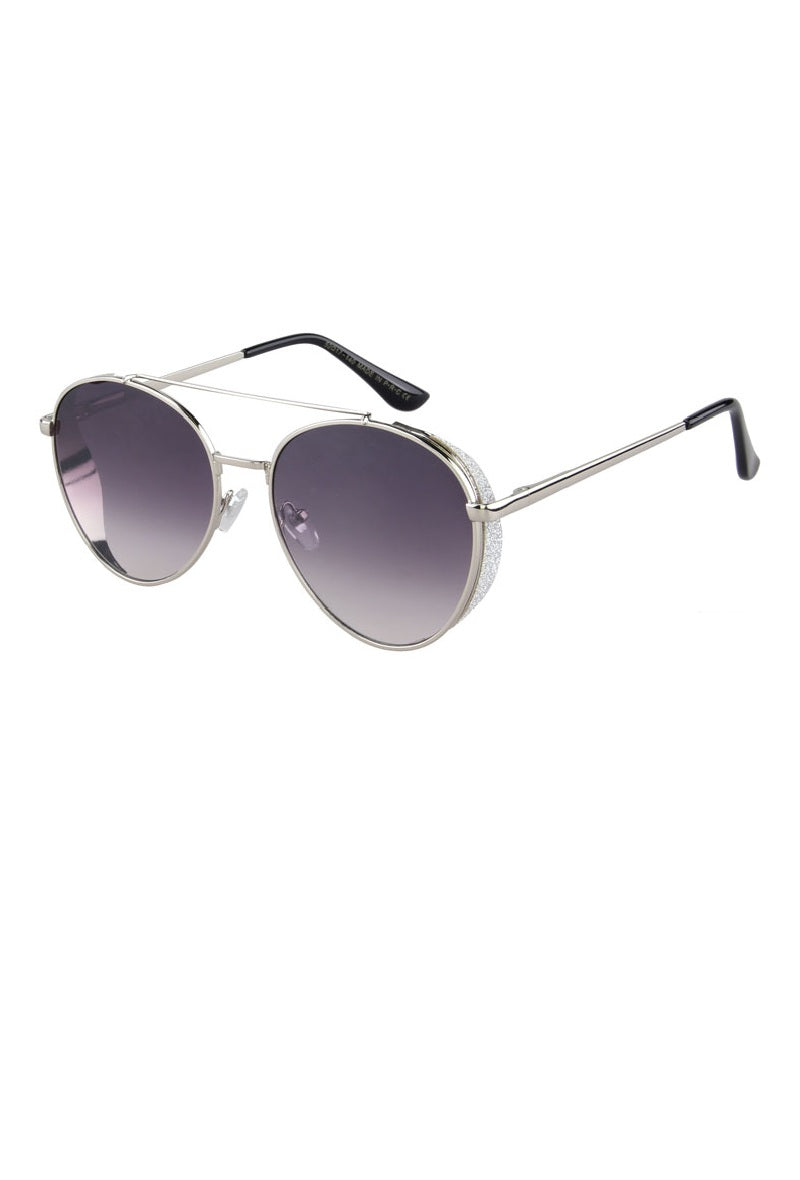 Round sunglasses with glitter