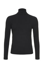 Chenille - Long Sleeve Roll Collar Black