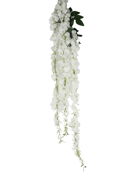 White hanging artificial wisteria large