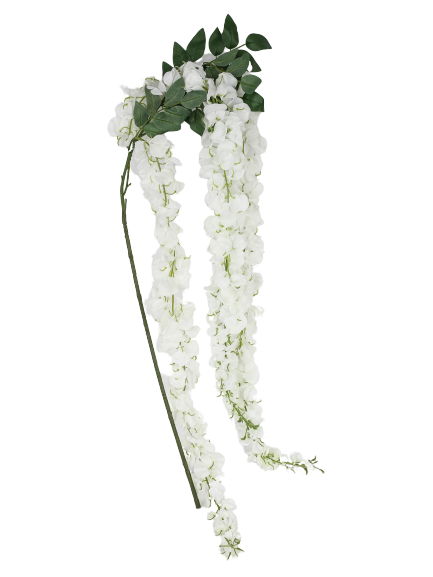 White hanging artificial wisteria large